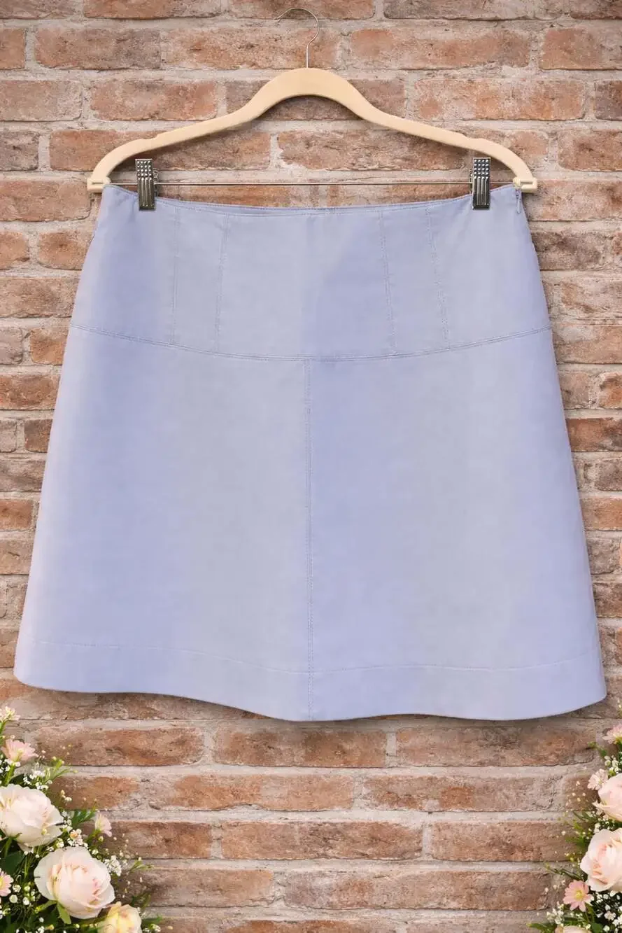 Free People Days in the Sun Faux Leather Mini Skirt in Wisteria Breeze Size 10